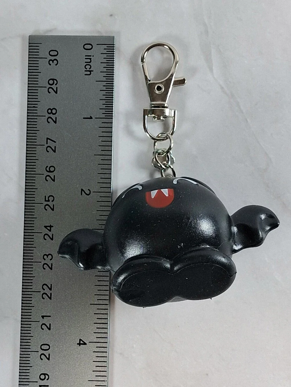 Handmade Black Bat Keychain Charm – Upcycled Halloween Bag Purse Backpack Access